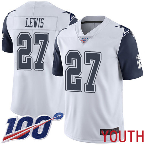 Youth Dallas Cowboys Limited White Jourdan Lewis #27 100th Season Rush Vapor Untouchable NFL Jersey